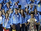 Slavnostní zahájení olympijských her - úsmvy rozdává výprava Argentiny.
