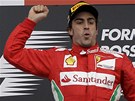 VÍTZ. Fernando Alonso slaví triumf ve Velké cen Nmecka. 