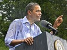 Barack Obama vede pedvolební kampa i navzdory silnému deti ve virginském...