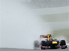 FORMULOVÝ OPAR. Mark Webber s vozem Red Bull ve druhém tréninku Velké ceny
