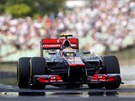 PRO VÍTZSTVÍ. Lewis Hamilton v kvalifikaci Velké ceny Maarska formule 1.