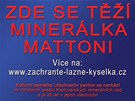 Detail plakátu Zde se tí minerálka Mattoni s fotografiemi interiéru