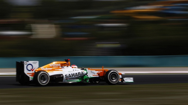 FORCE INDIA. Britsk jezdec Paul di Resta v kvalifikaci Velk ceny Maarska formule 1.