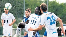 Posila? Nigerijský úto�ník Ebus Onuchukwu dal Frýdku-Místku jeden ze t�í