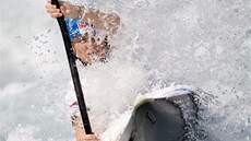 �t�pánka Hilgertová na olympijském slalomá�ském kanále v Lee Valley