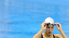 Plavkyn� Barbora Závadová p�i tréninku v Londýn�. (25. �ervence 2012) 