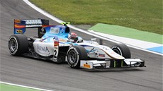 Josef Král s vozem týmu Addax v Hockenheimu p�i závod� GP2.