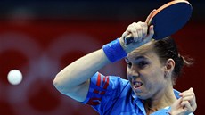 eská stolní tenistka Iveta Vacenovská ve tetím kole olympijského turnaje.