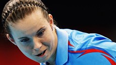 Česká stolní tenistka Iveta Vacenovská ve třetím kole olympijského turnaje.