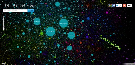 Mapa internetu zahrnuje 350 000 nejvtích stránek svta. Zelené planetky