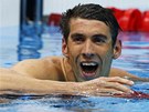 ZNOVUNALEZENÁ FORMA? Americký plavec Michael Phelps se raduje z vítzství v