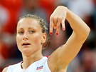 Basketbalistka Kateina Bartoová pi utkání proti Turecku (30. ervence 2012)