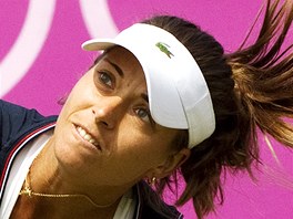 esk tenistka Petra Cetkovsk pi zpasu s Nmkou Angelique Kerberovou. (30.