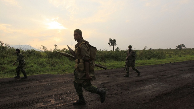 Kont vojci jdou do boje s ozbrojenci ve vchodn sti Demokratick republiky Kongo (27. ervence 2012)