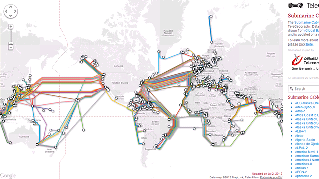 Mapa podmoskch kabel