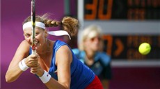 Petra Kvitová pi utkání s íankou Peng uaj (30. ervence 2012)
