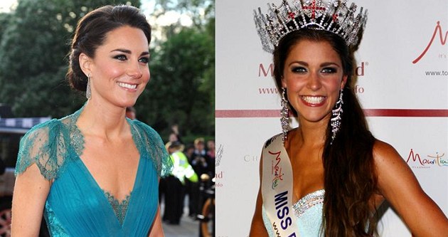 Vévodkyn� z Cambridge Catherine a Miss Anglie 2012 Charlotte Holmesová