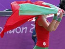 NECHTE VLAJKY VLÁT. Běloruská tenistka Viktoria Azarenková slaví zisk