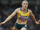 ZA ZLATEM. Australská sprinterka Sally Pearsonová pádí do cíle, kde ji eká