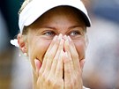 Tenistka Andrea Hlaváčková se raduje z postupu do olympijského finále ženské