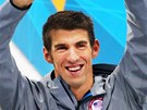 NEJLEPÍ Z NEJLEPÍCH. Amerian Michael Phelps se bhem londýnské olympiády