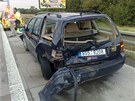 Na Praském okruhu se srazil kamion se tymi osobními auty