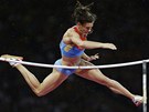 TETÍ ZLATO U NE. Dvojnásobná olympijská vítzka Jelena Isinbajevová v Londýn