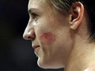 MILUJU VÍTZSTVÍ. Francouzská basketbalistka Céline Dumercová s rozmazanou