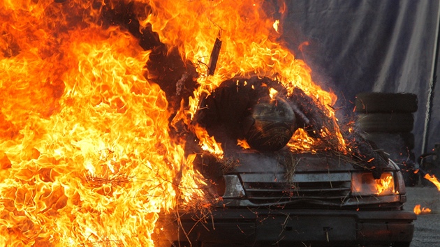 Na parkoviti ped eskobudjovickm vstavitm mohli zjemci shldnout Monster Truck Show.