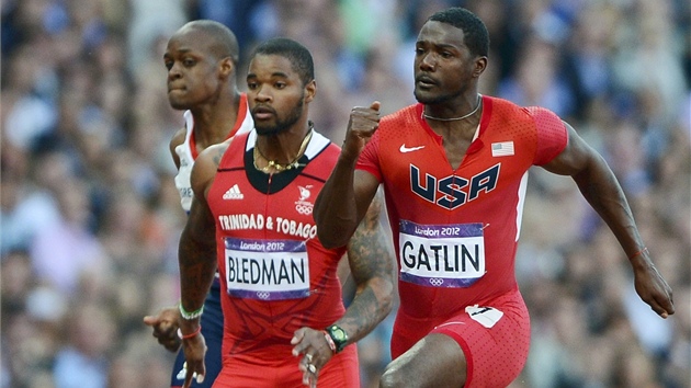 AMERICK RYCHLK. Americk atlet Justin Gatlin vyhrl prvn olympijsk semifinle.