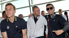 Hrái Slovanu Liberec (zleva) ural, Breznaník a Vácha mli na letiti dobrou