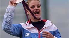 Zuzana Štefečeková se raduje, obhájila na olympiádě v Londýně stříbro z Pekingu
