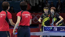 PORAZILY JSME VÁS. Jako by se Li Siao-sia (zcela vpravo) a Kuo Jüe, erstvé