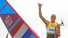 Nizozemec Dorian van Rijsselberge vyhrál t�ídu RS-X mu�ského jachtingu. (7.