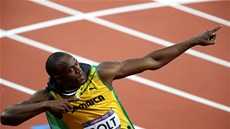 JSEM NEJRYCHLEJÍ. Jamajský sprinter Usain Bolt se raduje z vítzství v...