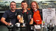 T�i z p�ti �len� expedice na Sibi� - (zleva) Josef Albrecht, Martin Strouhal a