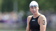 �eská plavkyn� Jana Pechanová po absolvování olympijského maratonu na 10