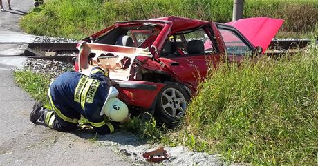 U Letohradu se srazil vlak s autem, idii felicie se nic nestalo