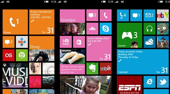 Obrazovky Windows Phone 8