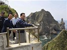 Jihokorejský prezident I Mjong-bak na souostroví Tokdo ili Takeima v