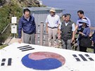 Jihokorejský prezident I Mjong-bak na souostroví Tokdo ili Takeima v