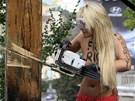 Happening za Pussy Riot v Kyjev. Píslunice feministické organizace Femen