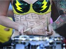Demonstrace na podporu ruské díví kapely Pussy Riot v australském Sydney (17....