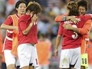 SMUTEK. Fotbalistky Japonska bezprostedn po poráce od USA ve finále enského...