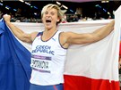 2012. Otpaka Barbora potáková oslavuje olympijské zlato v Londýn. (9.