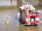 Nsledky povodn v roce 2002 v Plzni.