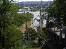Povodně 2002 v pražské zoo - lanovka