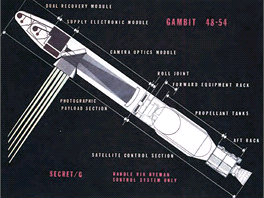 Systém Gambit (verze KH-8) odlétal 54 misí v letech 1966 - 1982