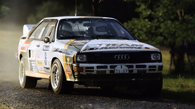 Leo Pavlk na Barum rallye v roce 1986 s tovrnm specilem Audi.