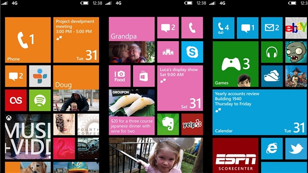 Obrazovky Windows Phone 8